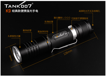 執(zhí)勤手電筒批發(fā)廠家 探客TANK007手電筒十大品牌